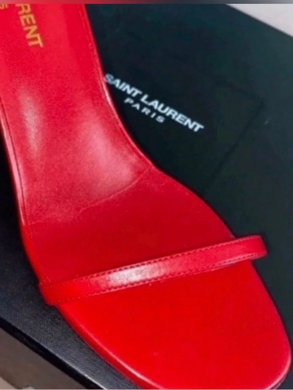 Saint Laurent Red Crystal-Ankle Strap Heel Sandal 7.5 - Picture 2 of 10